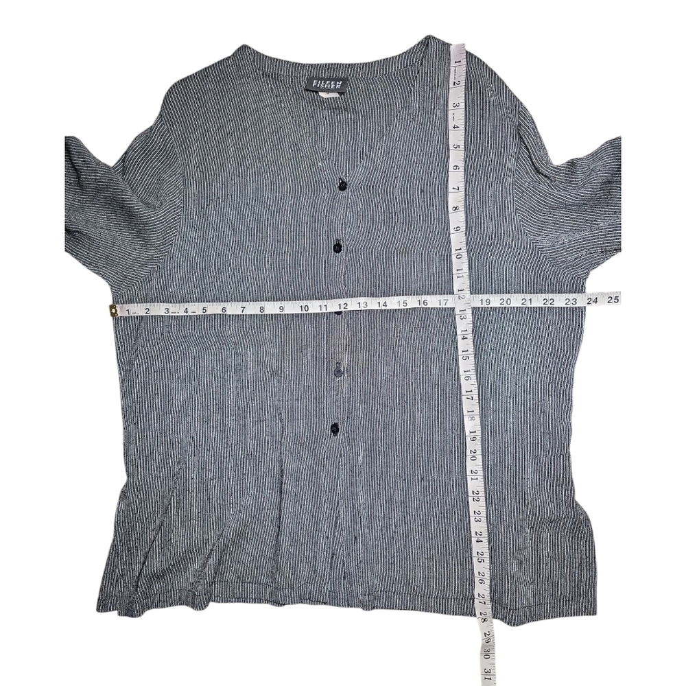 Vintage Eileen Fisher Button Down Striped Blouse Size M - Picture 6 of 7
